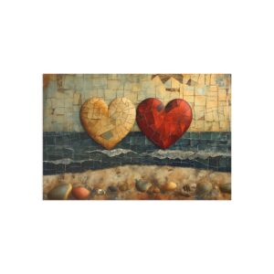 The colour of love: of hearts and umbrellas - fine art postcards