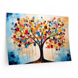 Emotional tree in acrylic: a kaleidoscope of love - wall decal horizontal